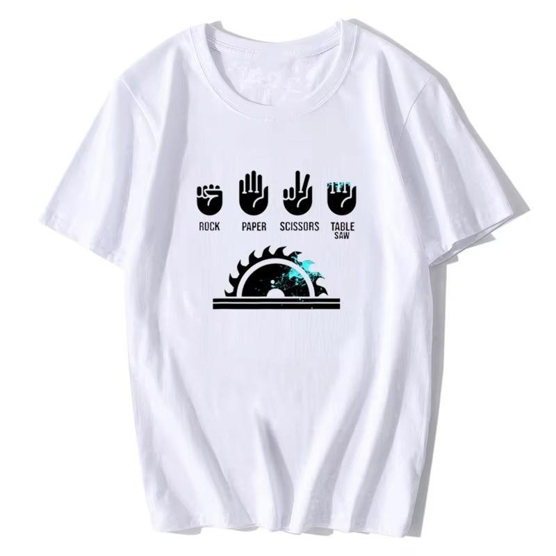 2025 New MenS Rock Paper Scissors Table Saw Funny TShirt Men Cotton Oneck TShirt Hip Hop Tees Tops Streetwear Harajuku