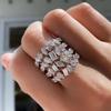 Huitan Multi-layers Design Women Ring CopperColor Noble Party Wedding Accessories Full Geometric Shiny CZ Fashion Lady Jewelry