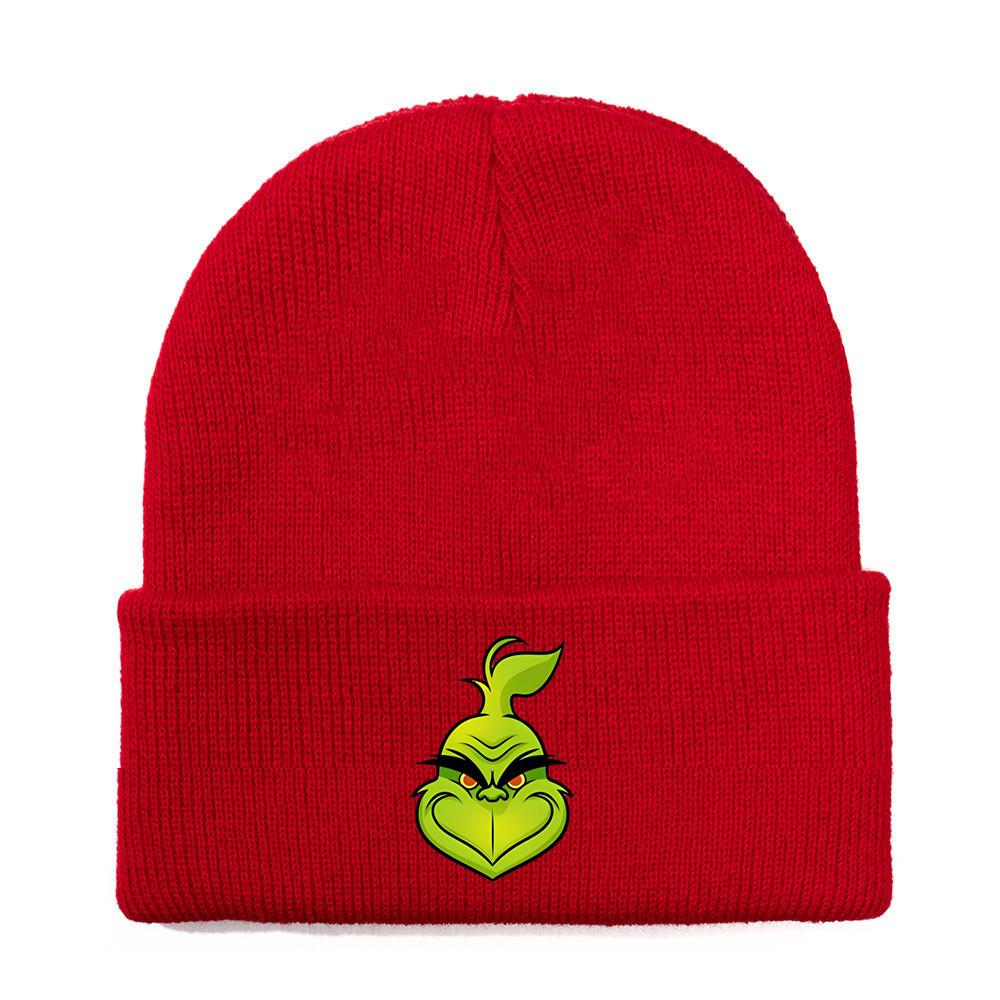 The Grinch Print Knit Hat With Earmuff Protection For Winter Warmth And Unisex Use