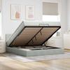 VidaXL Ottoman Bed Frame with Light Grey Mattress 200x200 Cm Velvet 3312572