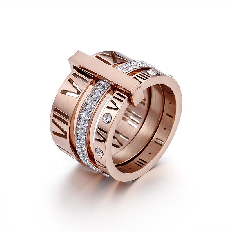 Stylish Roman Letter Multi-Ring Jewelry In European and American Design