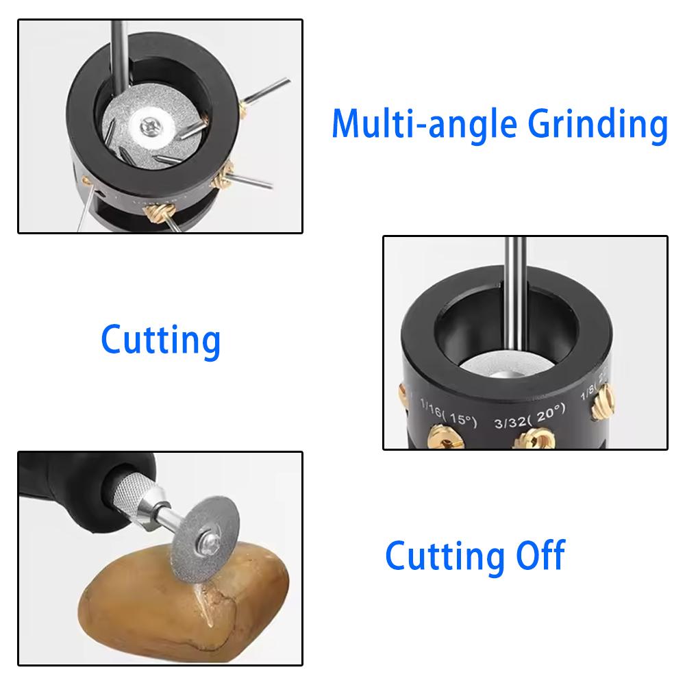 TIG Tungsten Sharpener Head Tool Aluminum Tungsten Electrode Sharpener Grinder Head with Cut-Off Slot Multi-Angle & Offsets