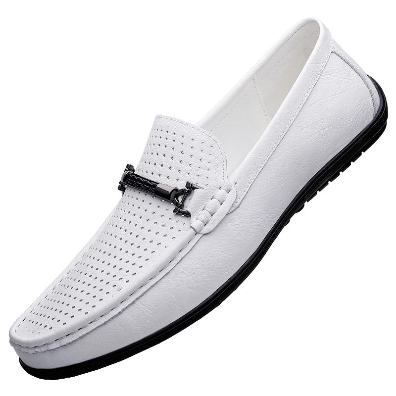 

High End Brand Men s Genuine Leather Casual Shoes Winter Cotton Shoes Flat Bottomed Commuting Men s Business Work Shoes New Blue 46