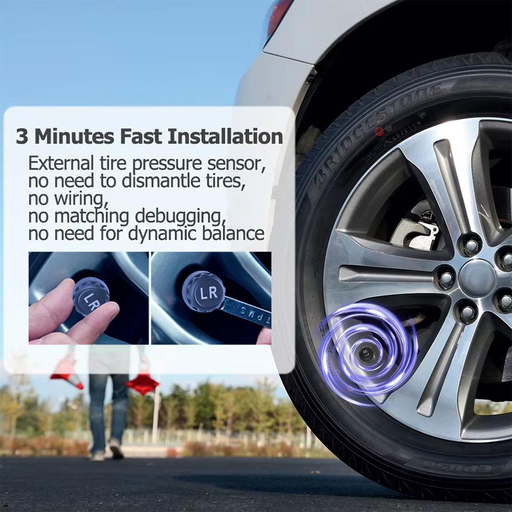 Auto Security Alarm Car TPMS Cigarette Lighter Sensors Wireless Universal TPMS USB Digital Tpms Tire Pressure Alarm System