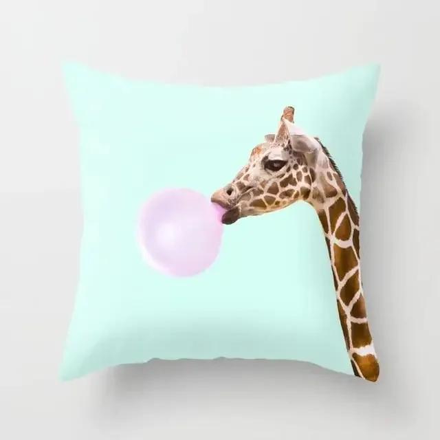 Cartoon Animal Unicorn Decoration Pillowcase Cushion Cover Home Giraffe Sofa Car Llama Alpaca Party