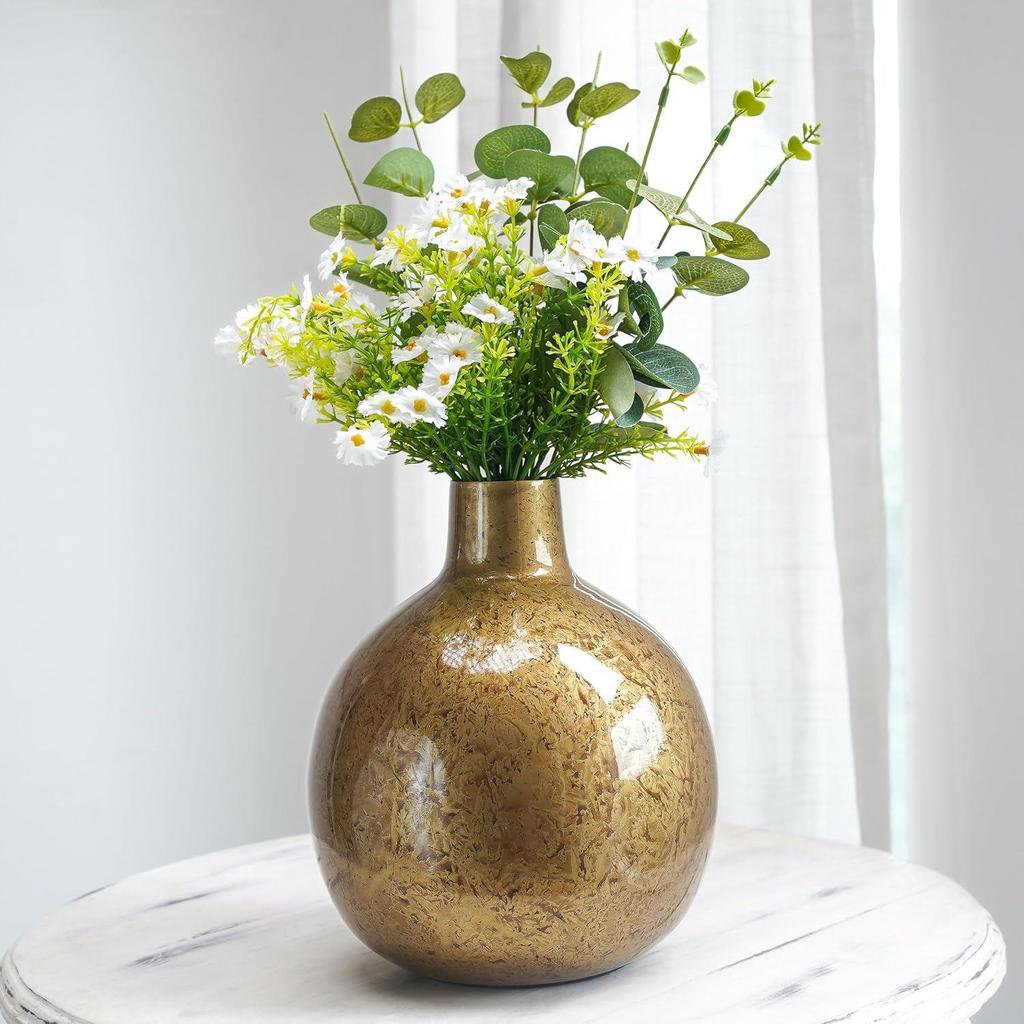 Metal Flower Vase for Home Decor| Decoration Item for Living Room Office| Table Decorative Flower Pot for Gifting | (Flowers Not Included)