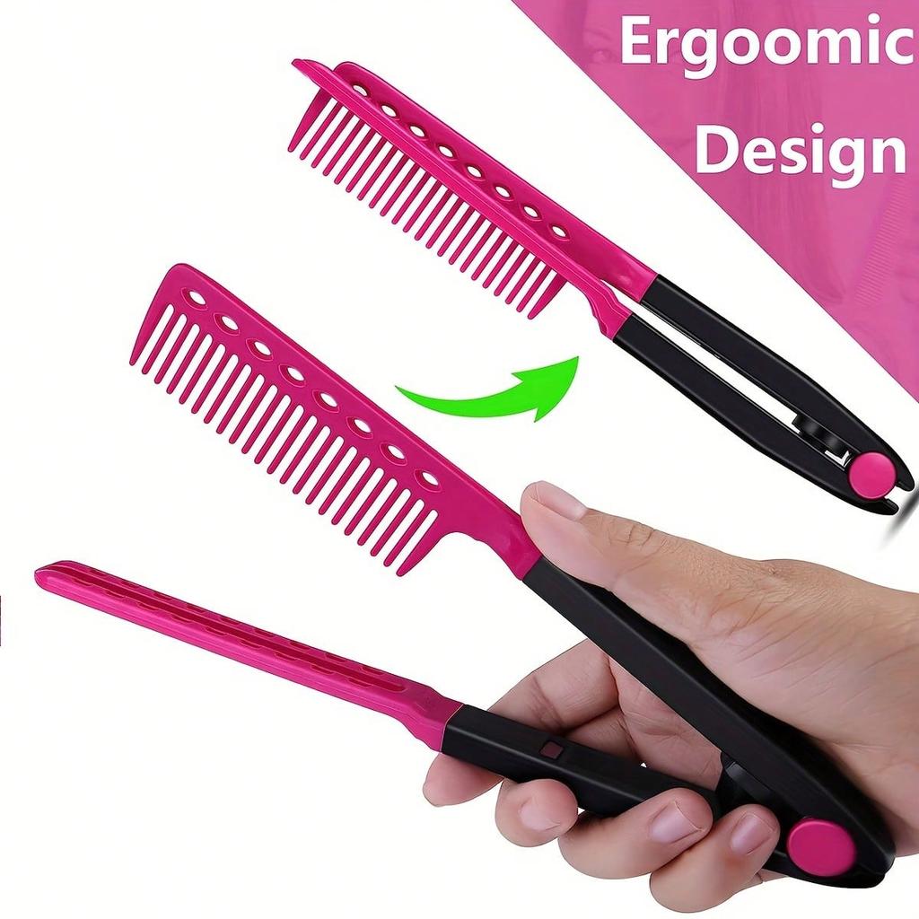V-Clip Glatthaarkamm, Clip-Kamm, Haare ordnen und schneiden, Haarstyling-Kamm, Kunststoff Entwirrender Haarstyling-Kamm
