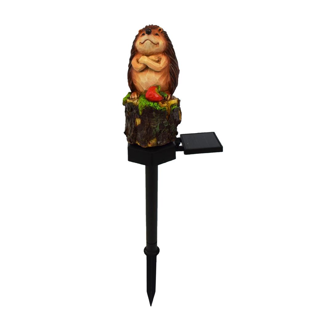 Solar Garden Led Hedgehog Figurine Lamp With Waterproof For Landscape Decoration