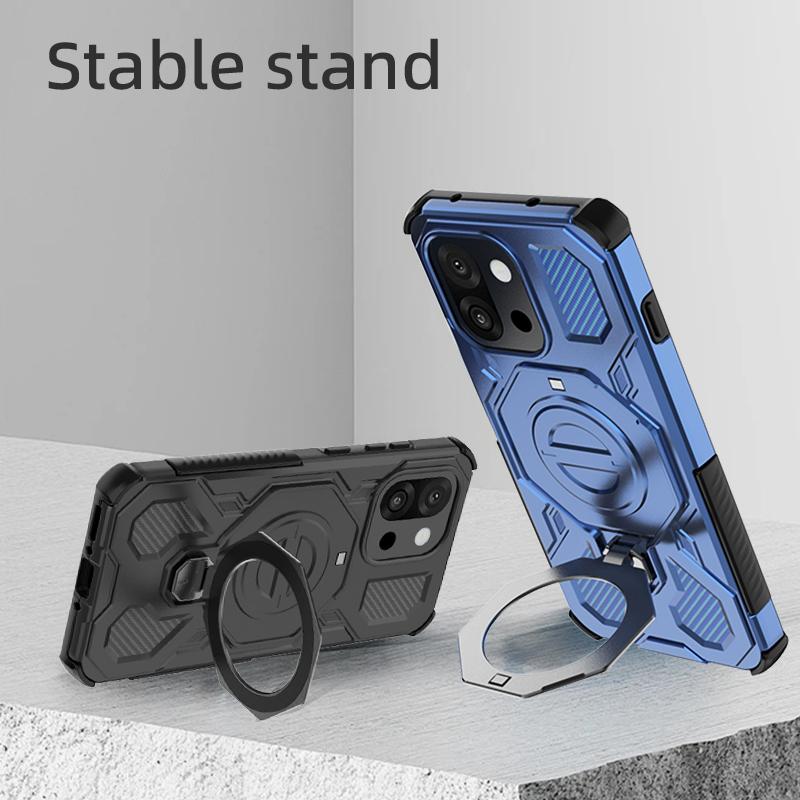 KEYSION Shockproof Magnetic Case for OnePlus 13S 5G Silicone+PC Upright Live Metal Ring Stand Phone Back Cover for OnePlus 1+13T