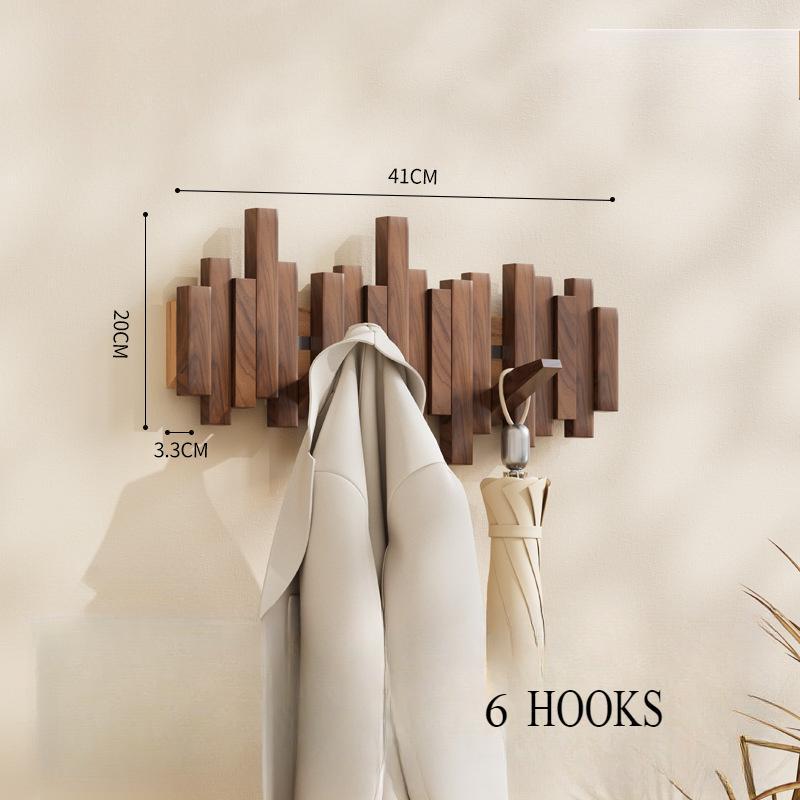 Wandmontierter Klavier-Garderobenständer aus Naturholz, Wandmontage, Klappbarer Wandhakenständer, Garderobenständer für den Eingangsbereich, Hergestellt aus Holz Walnuss, Buchenholz, Wandkunst