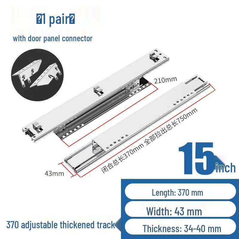 Adjustable Kitchen Drawer Slide: Three-Section Pull-Out Basket Rail for Cabinets