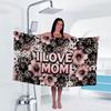 1Pc Mother'S Day Flowers Print Towel Sports Quick-Drying Super Absorbent Camping Towel Lightweight Gym Swimming Yoga Beach Towel