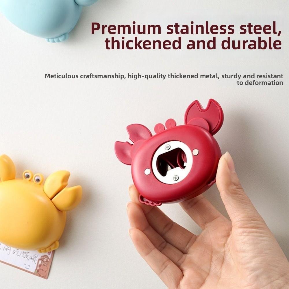 With Mini Scissors&Box Cutter Magnetic Bottle Opener Cartoon Crab Magnet Opener Daily Home Use