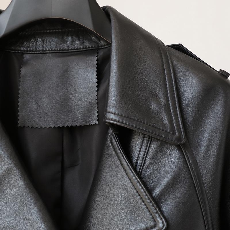 Dámská luxusní krátká motorkářská bunda z ovčí kůže podzim/zima 2024