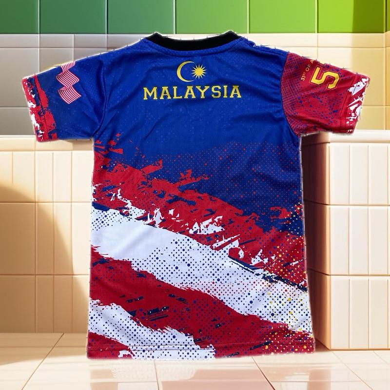 Malaysia National Day 3D T-Shirt For Kids Featuring Full Front Flag Print Design