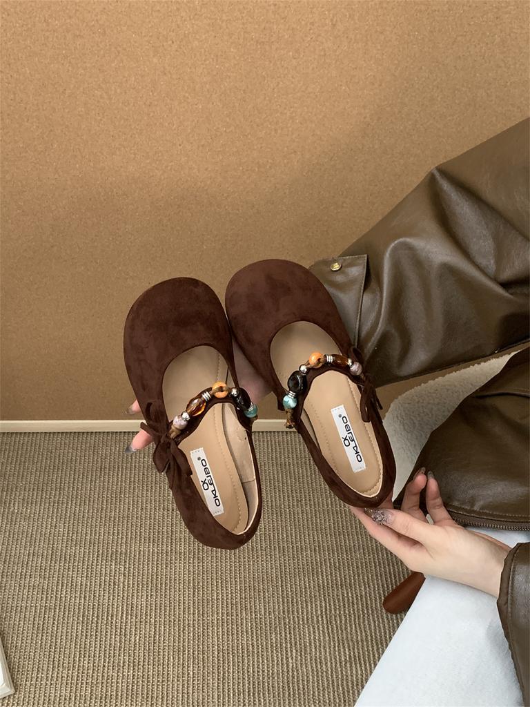 French Mary Jane shoes women's 2025 autumn new versatile Internet celebrity flat single shoes niche design Birkenstocks