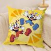 Game CCupheadS Cushion Cover Silky Short Plush DoubleSided Printed Pillow Case for Sofa All Seasons Home Decor Gift