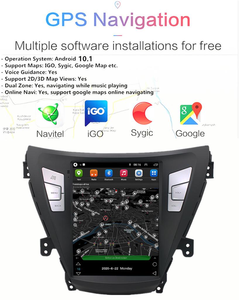 Carplay/Android Auto Head Unit for Elantra 2011-2013
