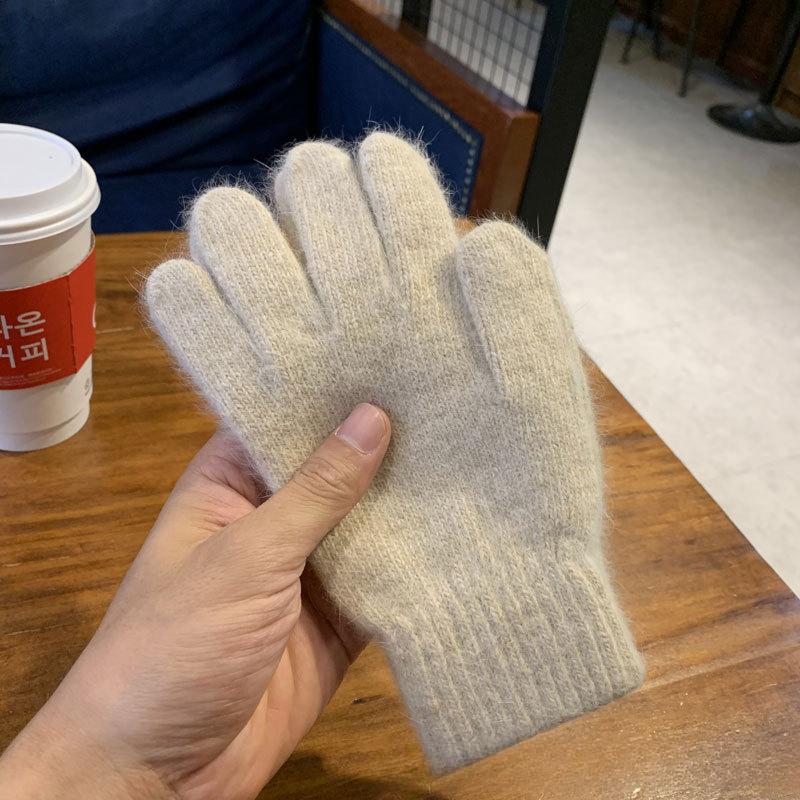 Women Men Cashmere Elastic Outdoor Full Finger Gloves Warm Thick Winter Gloves Mittens
