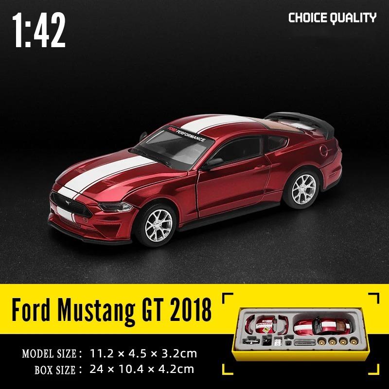 1/42 Scale 2018 Ford Mustang GT Alloy Toy Car Model Racing Alloy Assembly Series Sports Cars Fitting Styles
