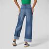 VEZFAA Women's Fashion Casual Solid Color Print High Waist Trousers Pants & Capris
