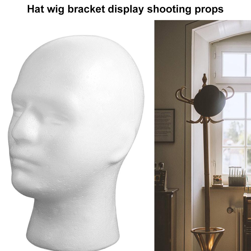 Wig Foam Head Model White Display Stand Rack Shopping Mall Closet Holder Male Mannequin Head