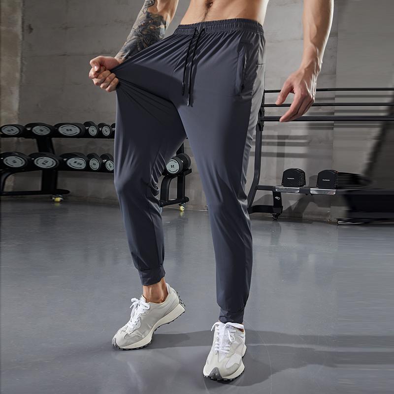 New Summer Quick Drying Running Pants for Men Thin and Breathable Ice Silk for Men Elastic and Versatile Breathable Pants