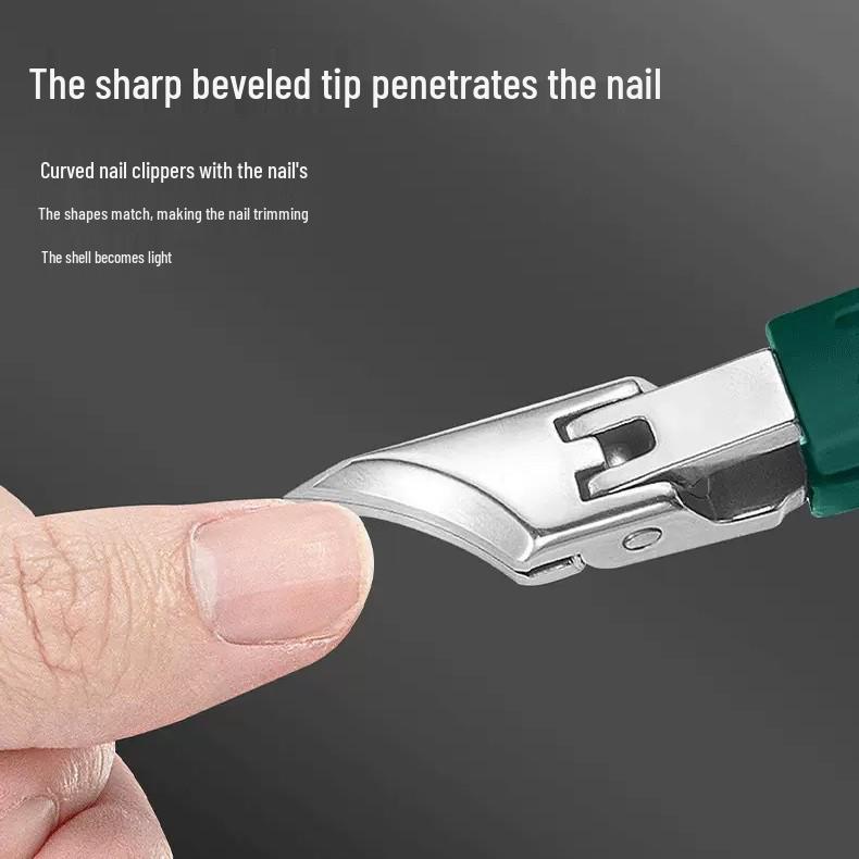 Precision Angled Nail Clippers - Anti-Splash, Super Sharp Eagle Beak for Thick, Hard Nails