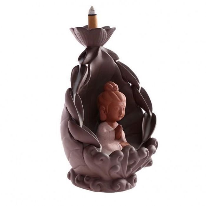 Fontaine à encens - LA CHINEUSE - Bouddha GuanYin - Céramique - 19 cm - Marron