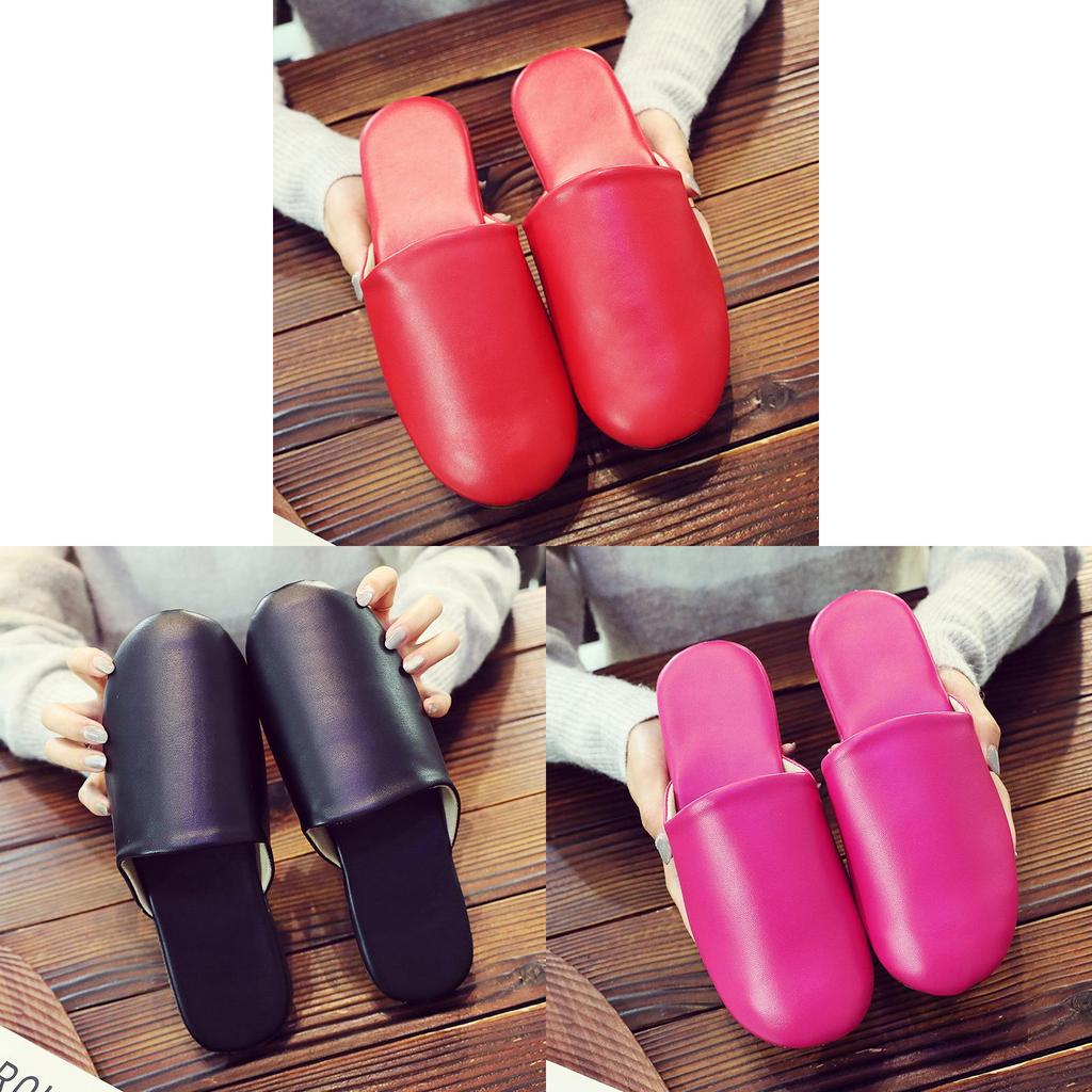 Home Indoor Slippers With Pu Material Anti Slip Waterproof For Couples