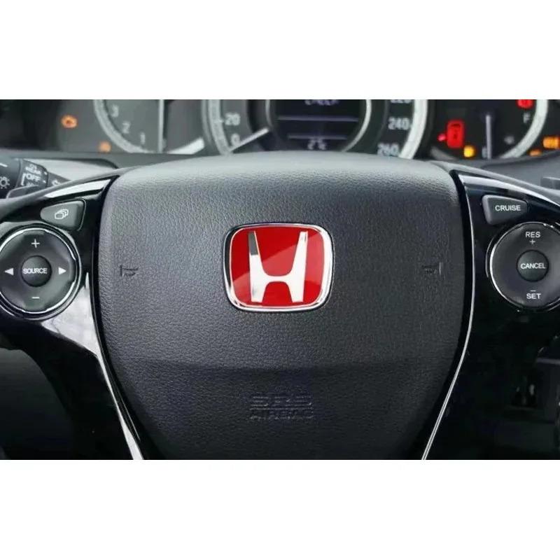 PLXI9 Acrylic Car Steering Wheel Emblem For Honda Civic Accord City CRV Jade Fit Odyssey Hybrid H-Sticker Interior Modification