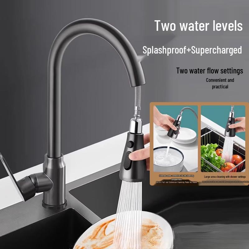 Kitchen Pull-Out Retractable Swivel Faucet