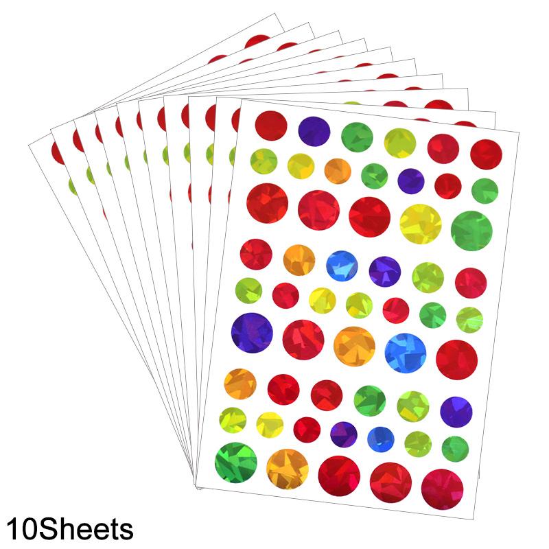 30/10Sheets Star Dot Heart Stickers Kids Birthday Party Favors Glitter Adhesive Sticker Reward Chart Labels Gift DIY Decoration