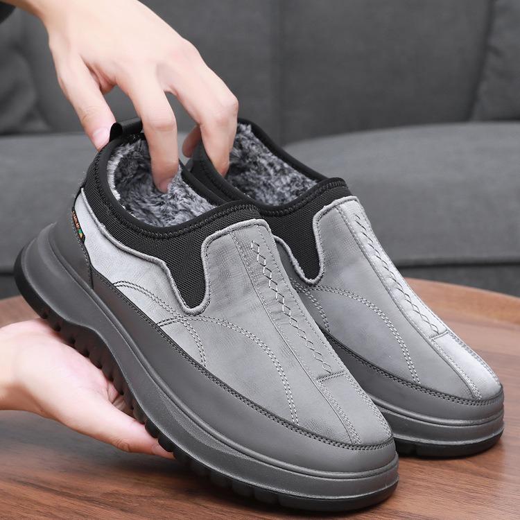 Cotton Shoes Winter New Padded Walking Shoes Warm Men's Shoes Thickened Snow Boots Men Velcro Cotton Boots