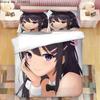 Japanese Anime Sakurajima Mai 3D Printed Bedding Set Duvet Covers Pillowcases Comforter Bedding Set Bedclothes Bed Linen 04