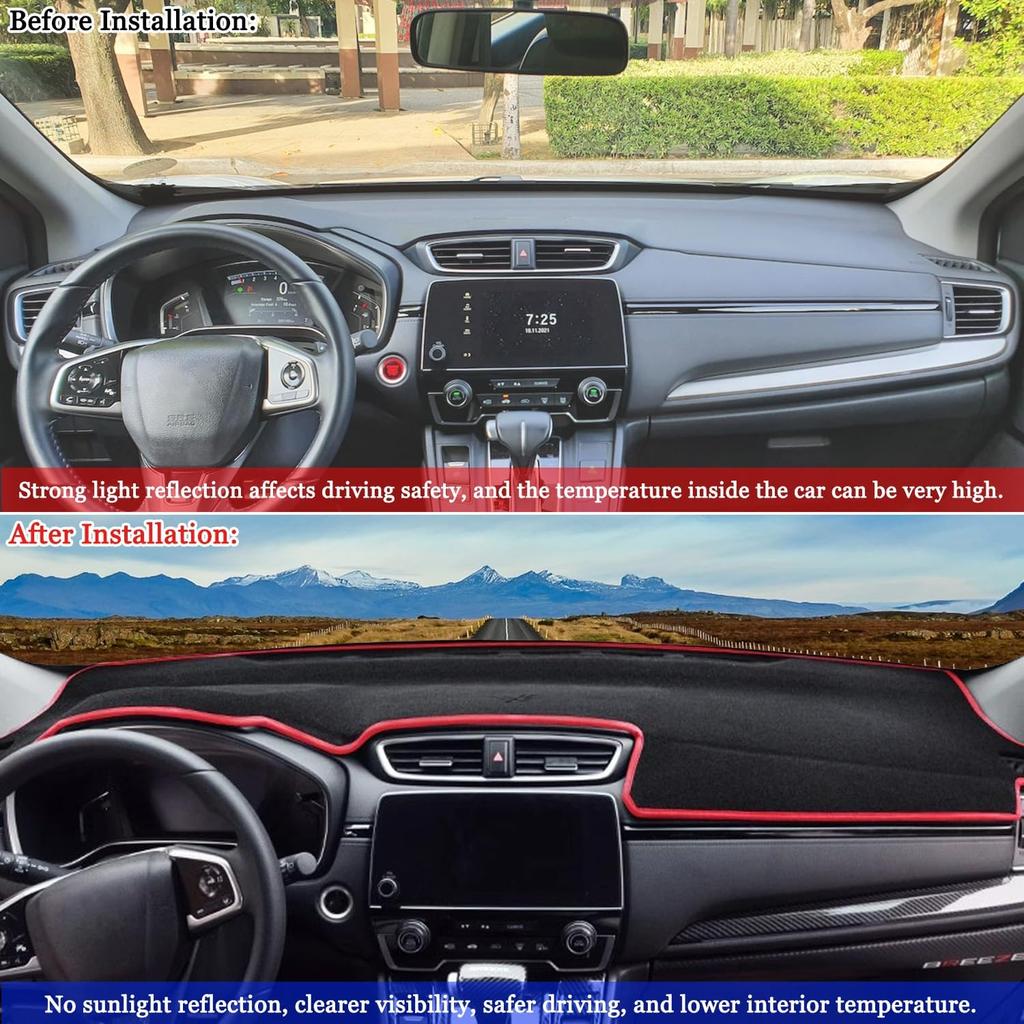 Blazeray Car Dashboard Cover Mat for Honda CR-V CRV 2017 2018 2019 2020 2021 2022 Left Hand Driving Non-Slip Dashboard Mat Pad Interior Accessories