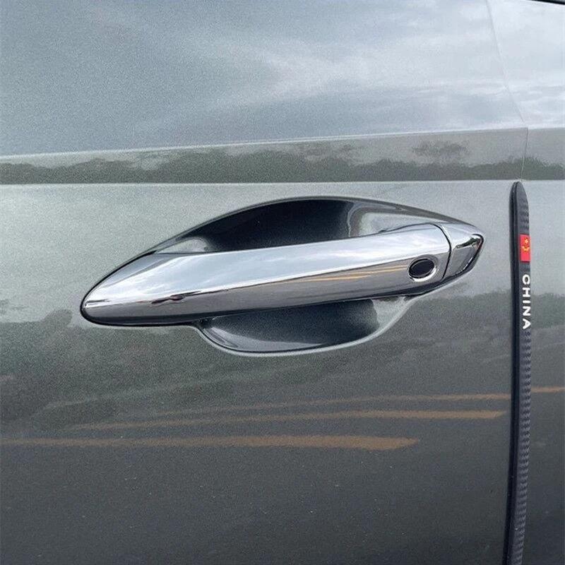 For Hyundai Tucson NX4    ABS Chrome Carbon Fiber Black Car Door Handle Cover Trims Sticker Car Styling Accessories
