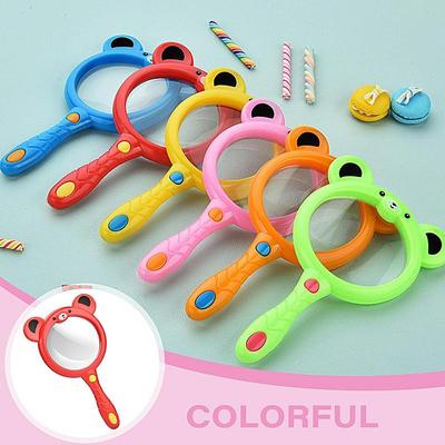 6 sztuk kieszonkowa lupa odporna na pęknięcia ergonomiczny uchwyt zabawka w kształcie misia do eksploracji natury na zewnątrz detektyw