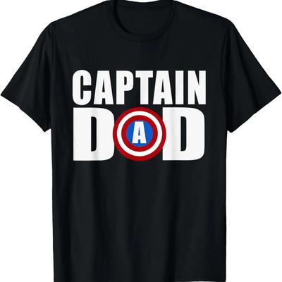 Funny Super Captain Dad Superhero Fathers Day T-Shirt,100% Cotton