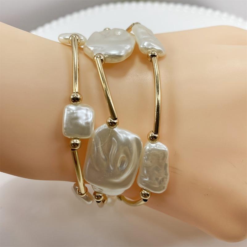 Korea Ins Fashion Irregular Geometric Multi-layer Bracelet Women s Personalized Simple Hundred with  3pcs/set