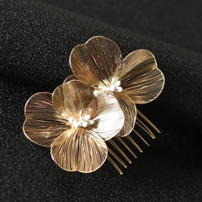 Alloy Flower Hair Clips Women's Hairdo Accessories Fashion Bridal Wedding Hair Comb Women's Headwear Wedding Accessories