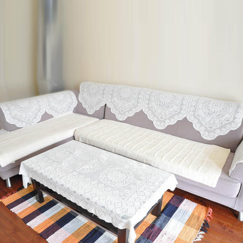 90cms Square Cream Crocheted Tablecloth