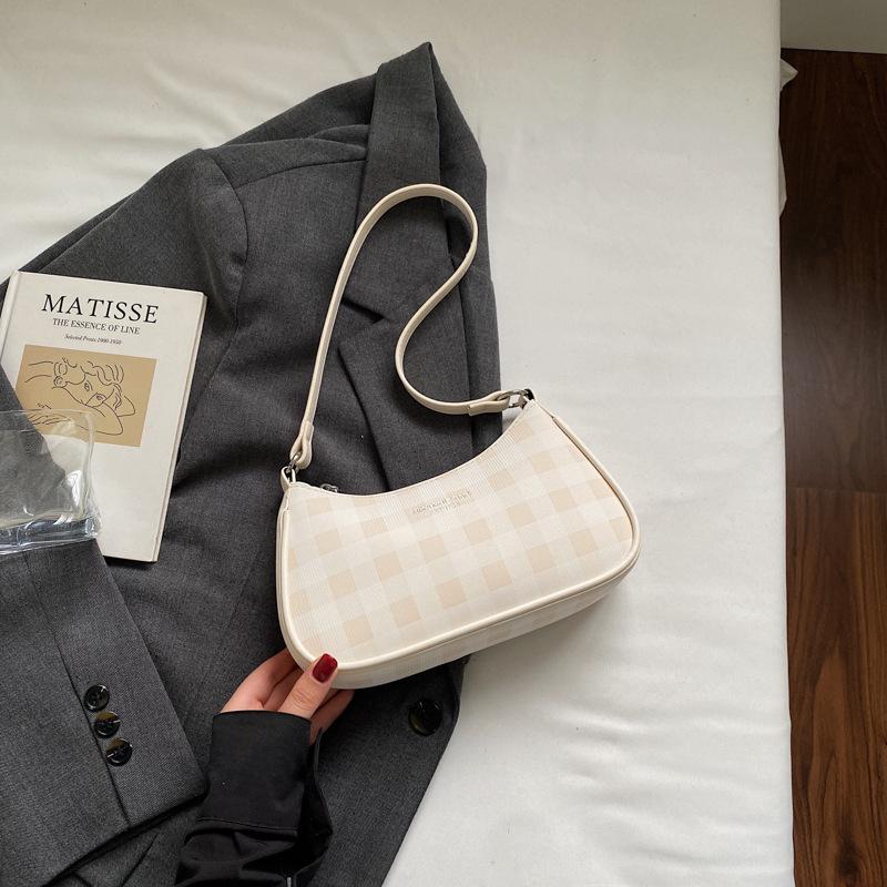 Niche Design Bag Women's New Summer Fashion Plaid Messenger Bag Single Shoulder Underarm Small Square Bag