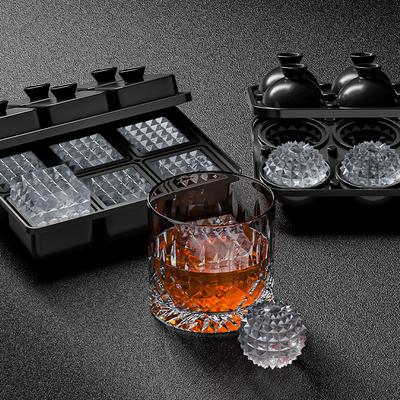 Silikonform, Whiskey, 6-Loch Große Eisbälle mit Deckel Eiswürfelform, Kreativer Trichter, Eiswürfelform, Form, Bar Kommerziell und Haushalt