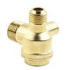 3 Port Check Valve Zinc Alloy Male Thread Connector Tool For Air Compressor