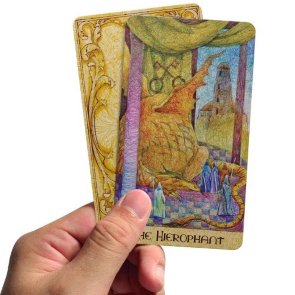 Fantasy Garden Tarot 78 Pcs Cards In Rider-waite System Made with Ballpoint Pens In Eight Colors 10.3*6cm