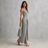 European and American Women's Clothing New Fashionable Solid Color Semi-turtleneck Sleeveless Strap Hip Dress
