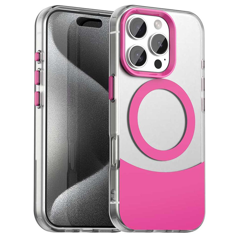 

Чохол для iPhone 16 Pro, сумісний із MagSafe Color Splicing IMD TPU+PET+PC Mobile Cover C