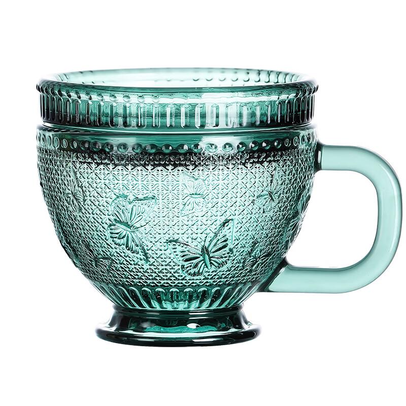 LOVWISH Dark Green Butterfly Milk Cup with Lid