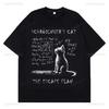 Schrodinger Cat Physics Quantum Mechanics Creative Print Summer Shortsleeved Streetwear T Shirt Streetwear Loose Casual Tshirt
